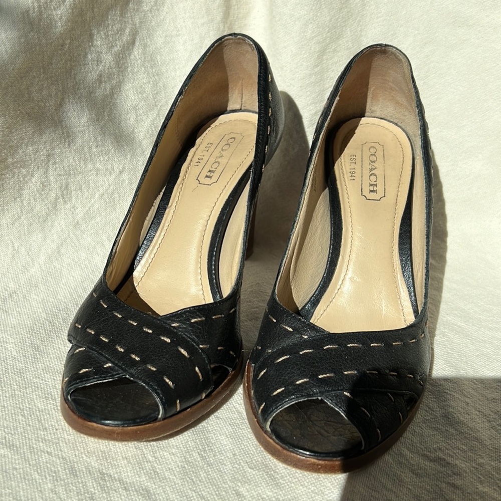Coach peep toe heels